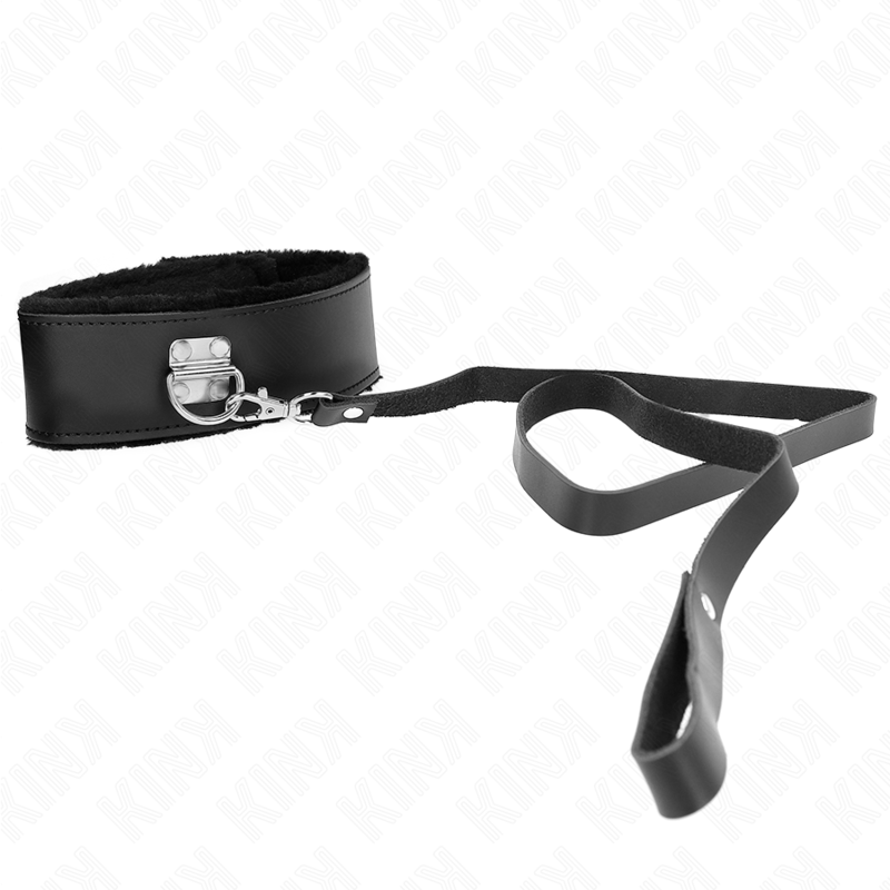 KINK - COLLIER AVEC CEINTURE 116 CM AVEC BRACELET EN CUIR NOIR RÉGLABLE 40-48 CM X 6 CM