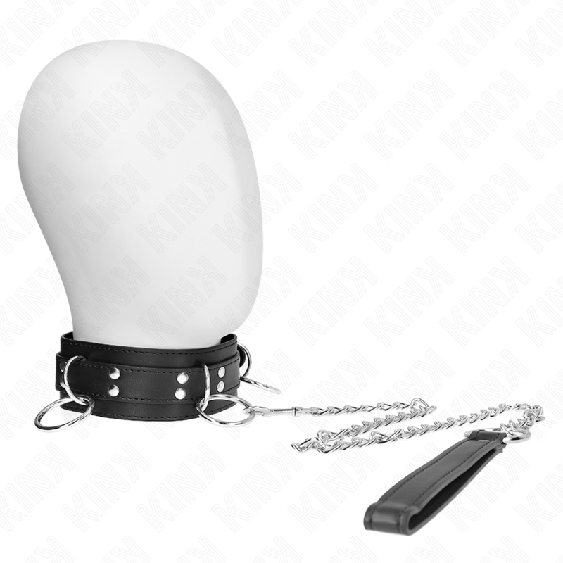 KINK - COLLAR DE ESCLAVITUD DE 3 ANILLOS CON CORREA 80 CM 53 X 5 CM
