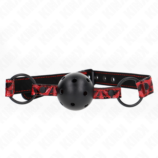 KINK - BOLA CON PATRÓN DE DIAMANTE 4,5 CM MORDAZA MODELO 2 64,5 CM AJUSTABLE 42-60 CM