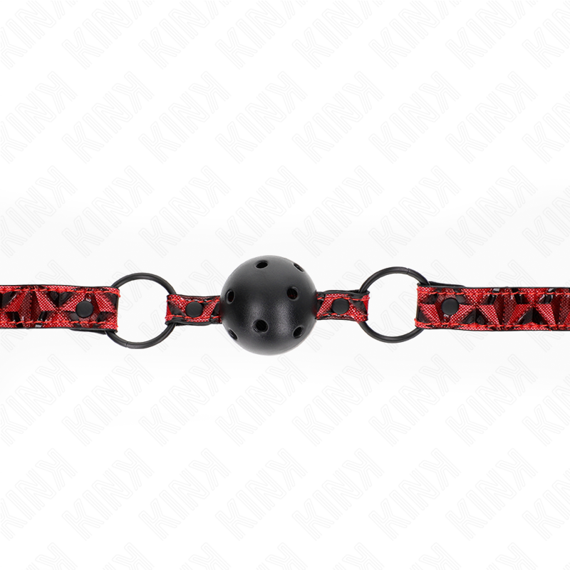KINK - BOLA CON PATRÓN DE DIAMANTE 4,5 CM MORDAZA MODELO 2 64,5 CM AJUSTABLE 42-60 CM