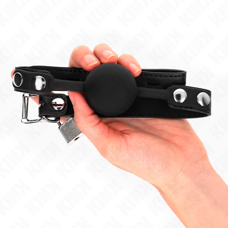 KINK - MODELO 1 MORDAZA DE SILICONA CON BOLA DE 4 CM Y CIERRE 60 x 2 CM