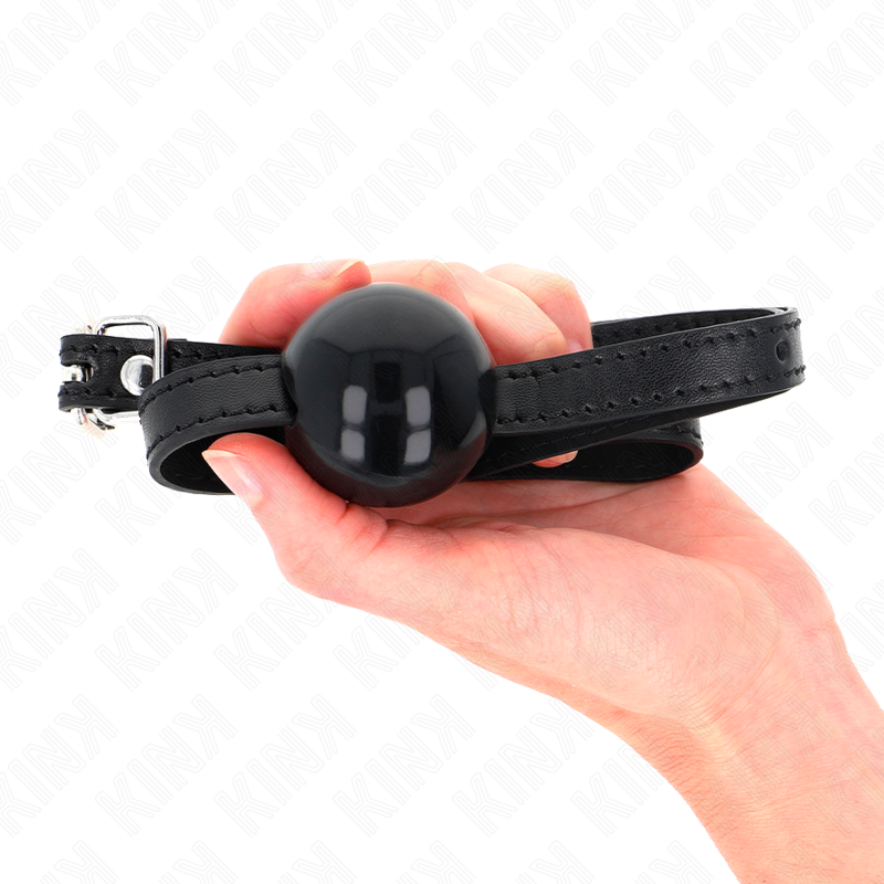 KINK - MORDAZA DE BOLA SÓLIDA NEGRA DE 4 CM 65 x 1,5 CM