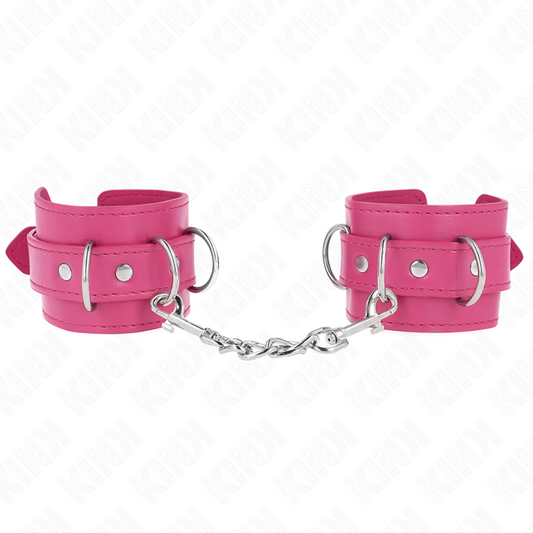 KINK - 3 ANILLOS DE MUÑECA AJUSTABLES CON ANILLA EN D ROSA 17.5-25 CM X 6 CM