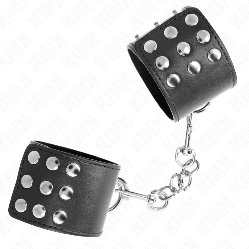 KINK - SUJECIONES DE MUÑECA CON CIERRE A PRESIÓN NEGRO AJUSTABLE 19-24 CM X 5,5 CM