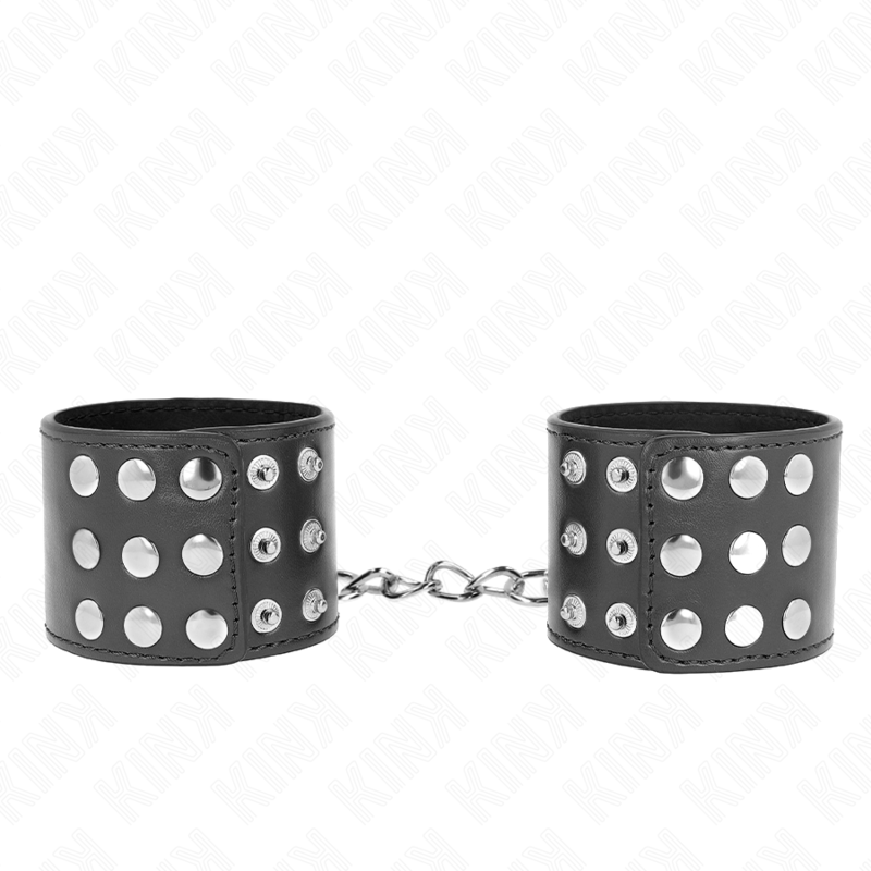 KINK - SUJECIONES DE MUÑECA CON CIERRE A PRESIÓN NEGRO AJUSTABLE 19-24 CM X 5,5 CM