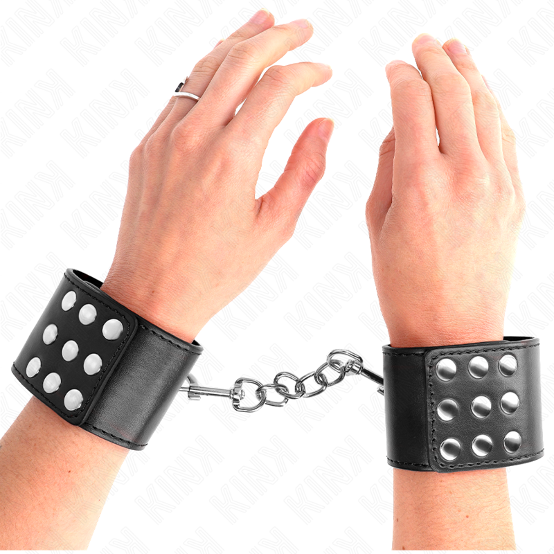 KINK - SUJECIONES DE MUÑECA CON CIERRE A PRESIÓN NEGRO AJUSTABLE 19-24 CM X 5,5 CM