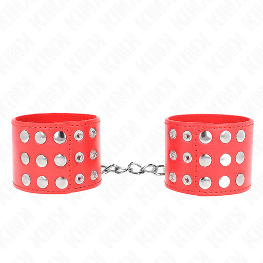 KINK - SUJECIONES DE MUÑECA CON CIERRE A PRESIÓN ROJO AJUSTABLE 19-24 CM X 5,5 CM