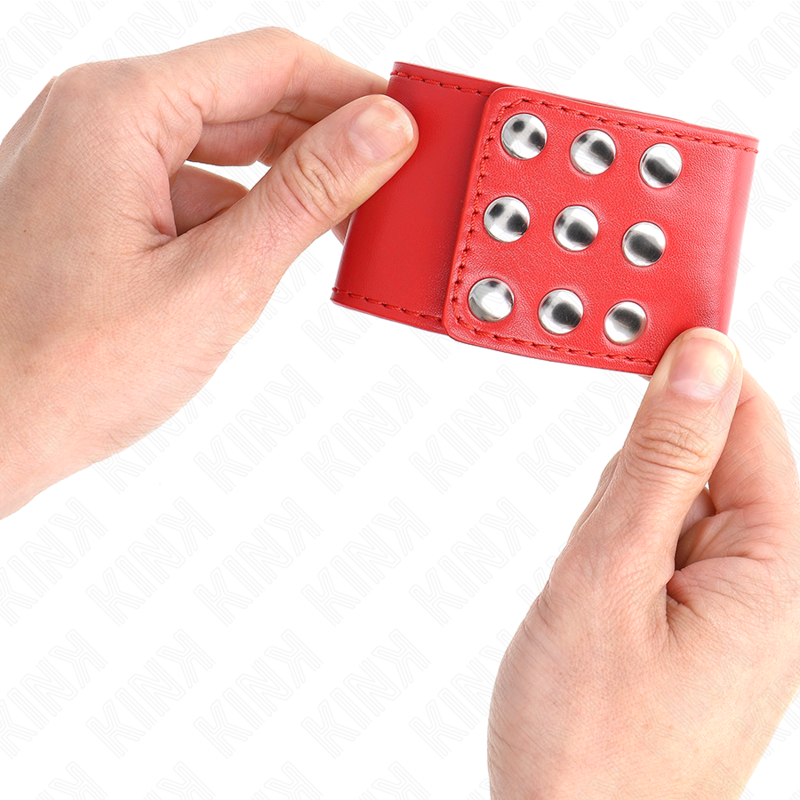 KINK - SUJECIONES DE MUÑECA CON CIERRE A PRESIÓN ROJO AJUSTABLE 19-24 CM X 5,5 CM