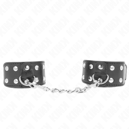 KINK - PULSERAS CON DOBLE LÍNEA DE TACHUELAS AJUSTABLES NEGRAS