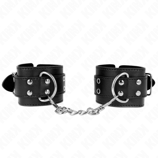 KINK - SUJECIÓN DE MUÑECAS CON DOBLE HEBILLA NEGRA AJUSTABLE 19-26 CM