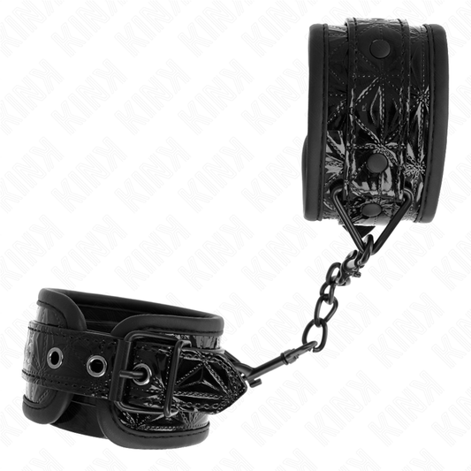 KINK - SUJECIONES DE MUÑECA CON PATRÓN DE DIAMANTE NEGRO AJUSTABLE 17-26 CM X 5,5 CM