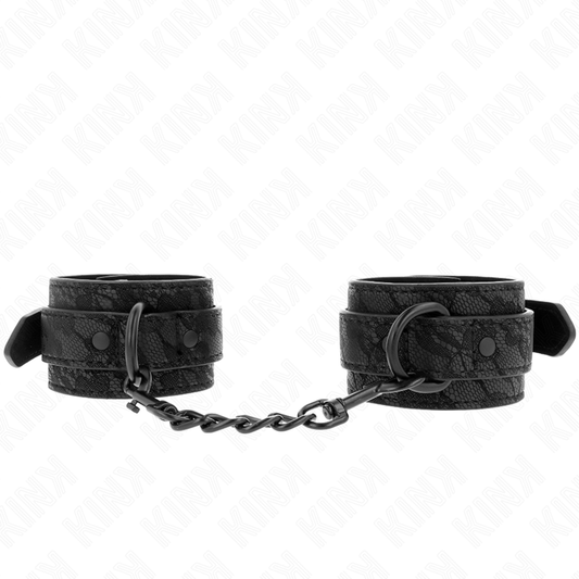 KINK - ESPOSAS DE MUÑECAS CON ENCAJE OSCURO AJUSTABLES NEGRAS 19-26 CM