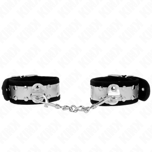 KINK - SUJECIONES DE MUÑECA FINAS NEGRAS/PLATA 30 X 4 CM