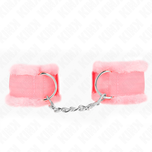 KINK - SUJECIONES DE MUÑECA CON FORRO DE PELO ROSA AJUSTABLE 17-31 CM X 7 CM