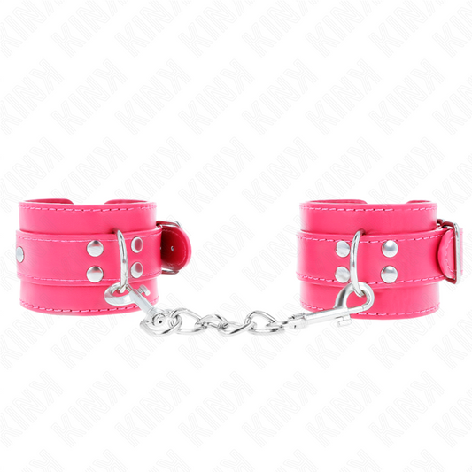 KINK - SUJECIONES DE MUÑECA ROSA FRAMBUESA CON FORRO ROSA FRAMBUESA AJUSTABLE 20-28 CM X 5.5 CM