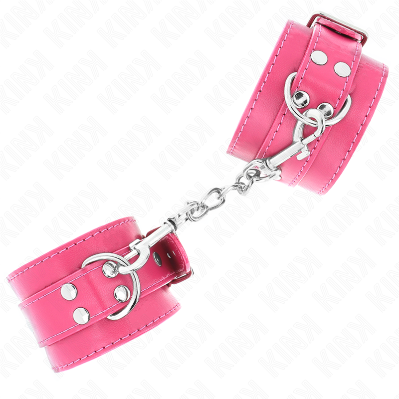 KINK - SUJECIONES DE MUÑECA ROSA FRAMBUESA CON FORRO ROSA FRAMBUESA AJUSTABLE 20-28 CM X 5.5 CM