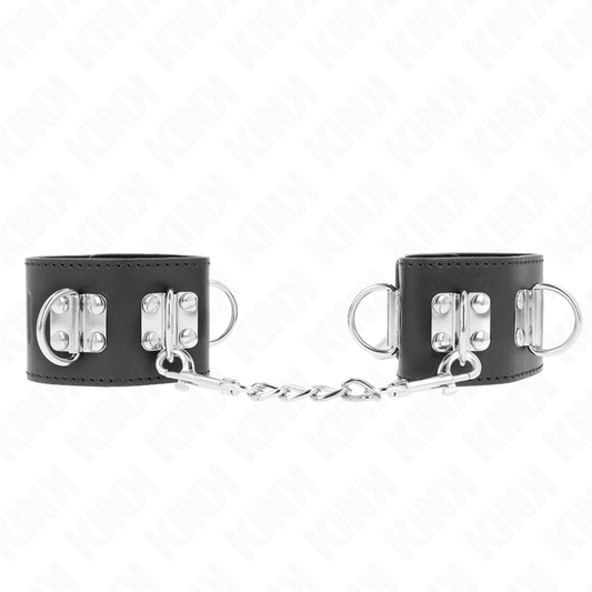 KINK - MUÑEQUERAS MULTIPOSICIÓN CON CIERRE DE CANDADO NEGRAS AJUSTABLES 16-23 CM X 5,5 CM