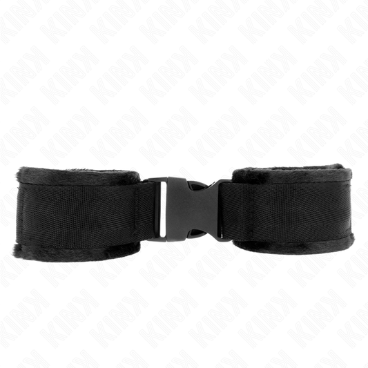 KINK - SUJECIONES DE MUÑECA CON GANCHO Y BUCLE DE NYLON ROJO-NEGRO MODELO 1 AJUSTABLE 25-35 CM X 6 CM