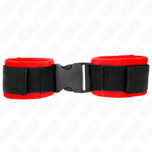 KINK - SUJECIONES DE MUÑECA CON GANCHO Y BUCLE DE NYLON, NEGRO, MODELO 1, AJUSTABLE, 25-35 CM X 6 CM