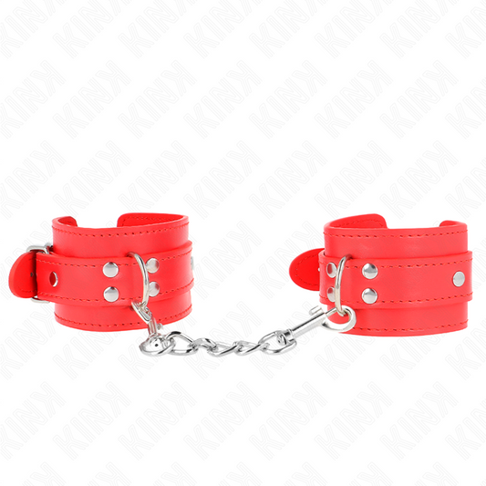 KINK - RESTRICCIONES DE MUÑECA SIMPLES ROJAS AJUSTABLES 20-23 CM X 5.5 CM