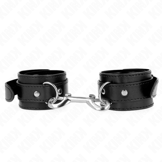 KINK - SUJECIONES DE MUÑECA - REMACHE DE UNA SOLA FILA NEGRO AJUSTABLE 17-28 CM X 5 CM