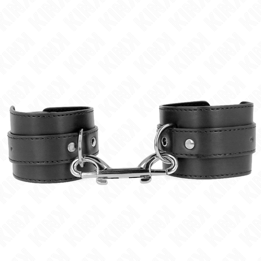 KINK - SUJECIONES DE MUÑECA - REMACHE DE UNA SOLA HILERA Y HEBILLA GRANDE NEGRA AJUSTABLE 17-28 CM X 5 CM