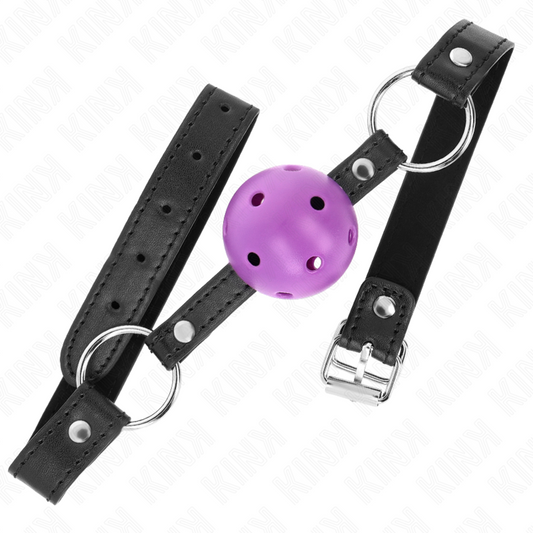 KINK - MORDAZA DE BOLA HUECO DURA PÚRPURA DE 4,5 CM 63,5 X 2 CM