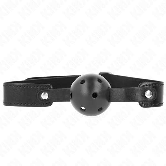KINK - MORDAZA DE PELOTA TRANSPIRABLE NEGRA DE 4,5 CM 65 x 2,5 CM