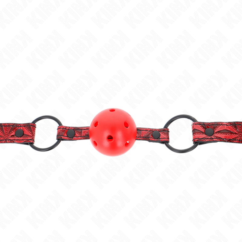 KINK - BOLA CON PATRÓN DE DIAMANTE 4,5 CM MORDAZA MODELO 1 64,5 CM AJUSTABLE 42-60 CM