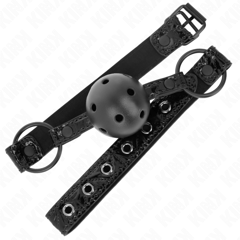 KINK - BOLA CON PATRÓN DE DIAMANTE 4,5 CM MORDAZA MODELO 3 64,5 CM AJUSTABLE 42-60 CM