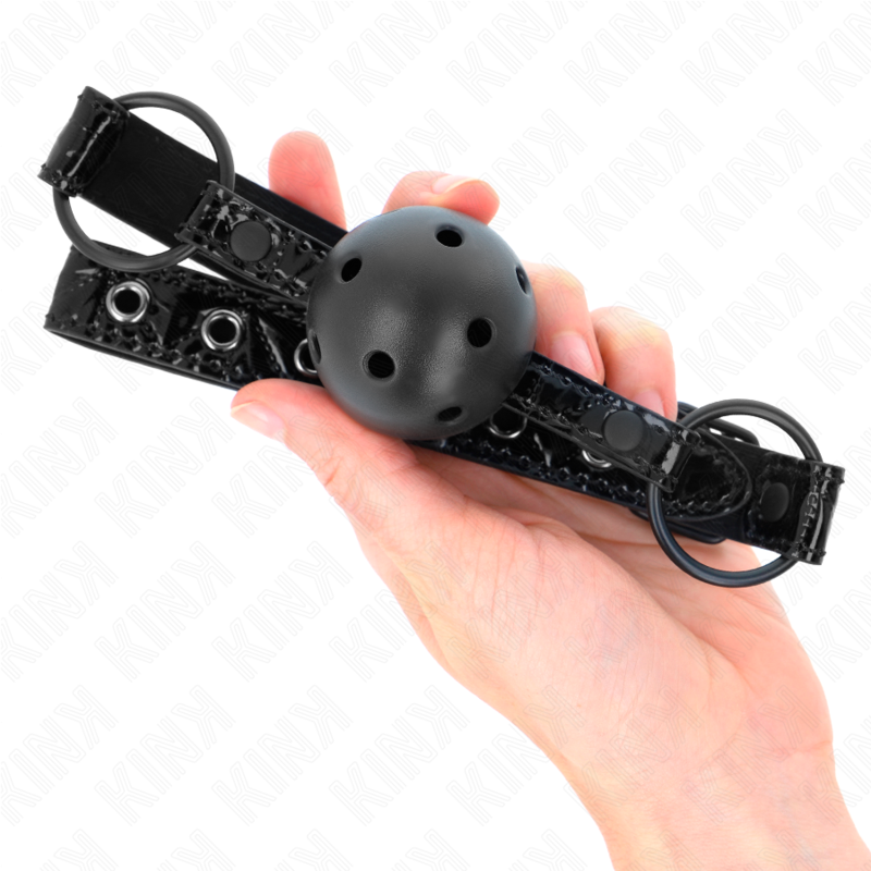 KINK - BOLA CON PATRÓN DE DIAMANTE 4,5 CM MORDAZA MODELO 3 64,5 CM AJUSTABLE 42-60 CM