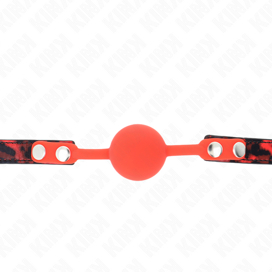 KINK - MORDAZA DE SILICONA MODELO 2 CON BOLA DE 4 CM Y CIERRE 60 x 2 CM