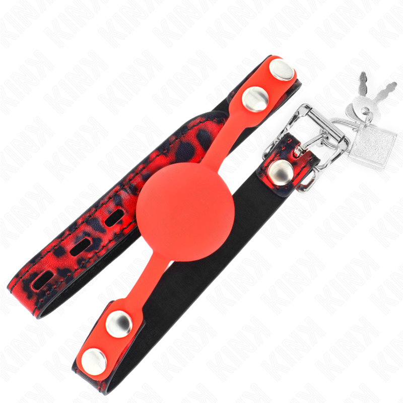 KINK - MORDAZA DE SILICONA MODELO 2 CON BOLA DE 4 CM Y CIERRE 60 x 2 CM