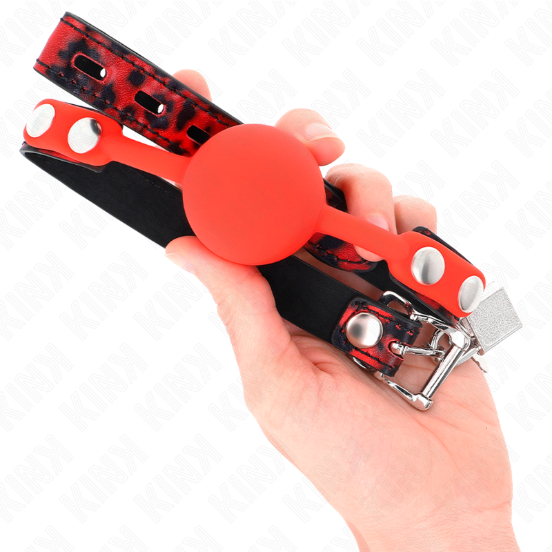 KINK - MORDAZA DE SILICONA MODELO 2 CON BOLA DE 4 CM Y CIERRE 60 x 2 CM