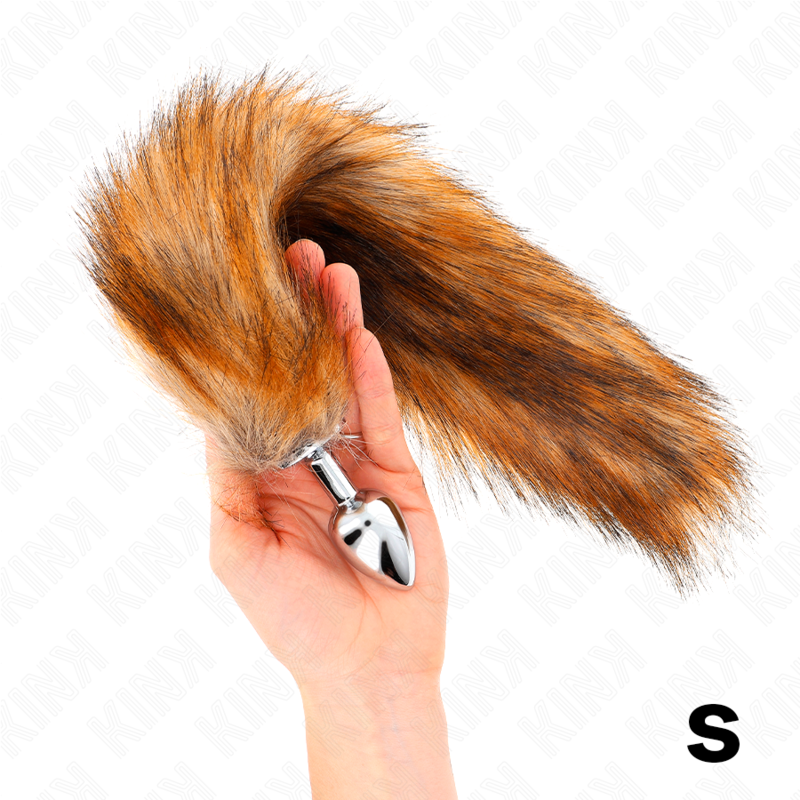 KINK - PLUG ANAL TAMAÑO S 7 X 3 CM CON COLA SINTÉTICA 40 CM MARRÓN