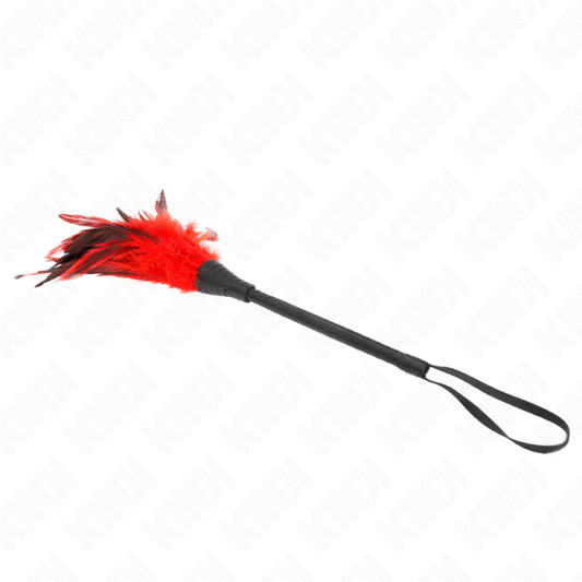 KINK - PLUMAS DE POLLO CON FORMA DE CUERNO DE MAIDS ROJAS 36 CM