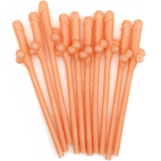 DIABLO PICANTE - 10 PAJITAS EN FORMA DE PENE