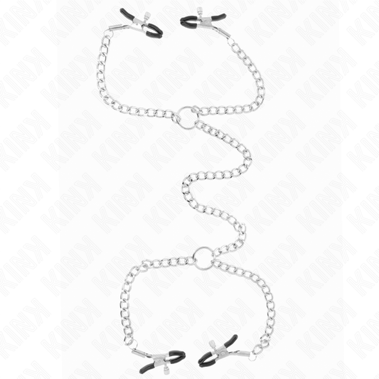 KINK - 4 PINZAS PARA PEZONES DE 32 CM CON CADENAS DE 14 CM