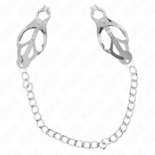 KINK - PINZAS PARA PEZONES TRÉBOL JAPONESAS CON CADENA PLATEADA 30 CM