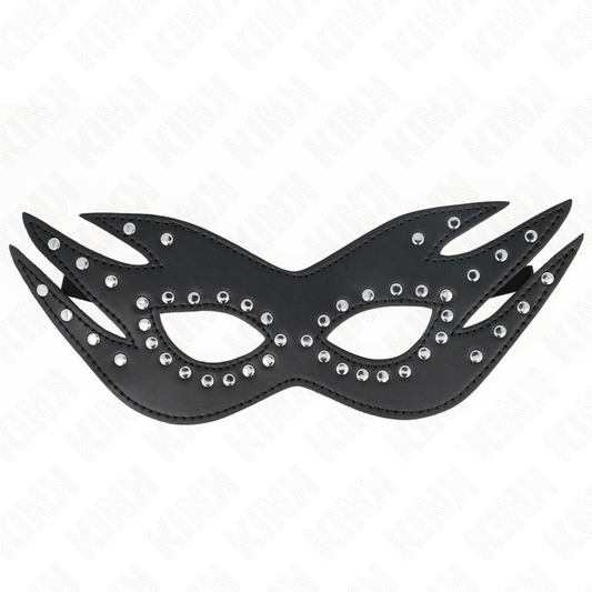 KINK - MÁSCARA DE CUERO SINTÉTICO CON REMACHES MODELO 3 26 x 9,5 CM