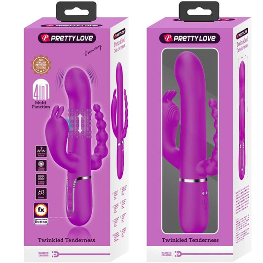 PRETTY LOVE - CAMMY VIBRADOR TRIPLE MULTIFUNCIÓN 4 EN 1 ROSA