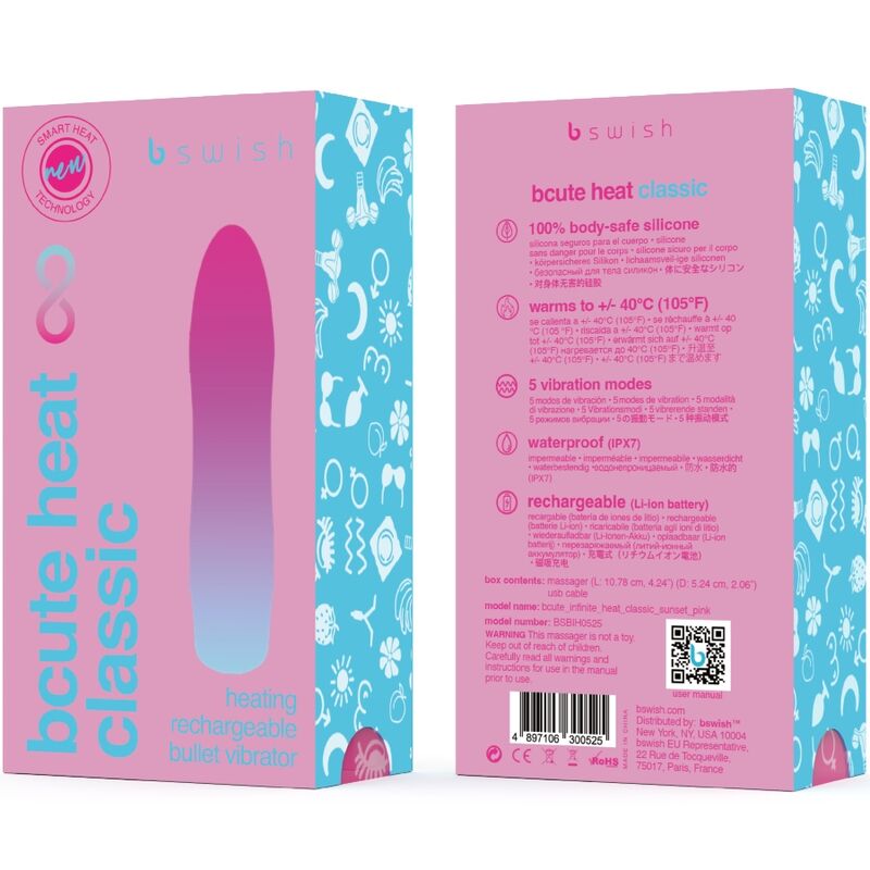 B SWISH - BCUTE INFINITE HEAT VIBRADOR CALENTABLE CLÁSICO ROSA