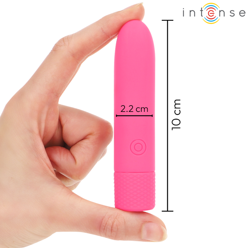 INTENSE - SYMONE BALA VIBRADORA RECARGABLE USB 8 VIBRACIONES ROSA 10 X 2,2 CM