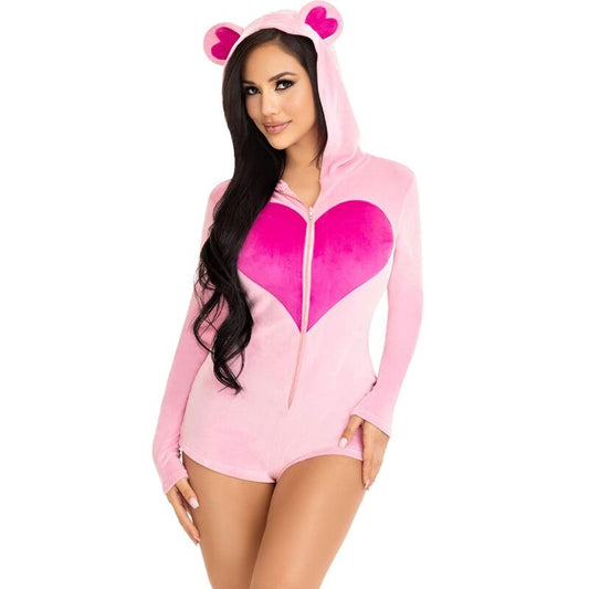LEG AVENUE - BODY DE TERCIOPELO CON OSITO ROSA M