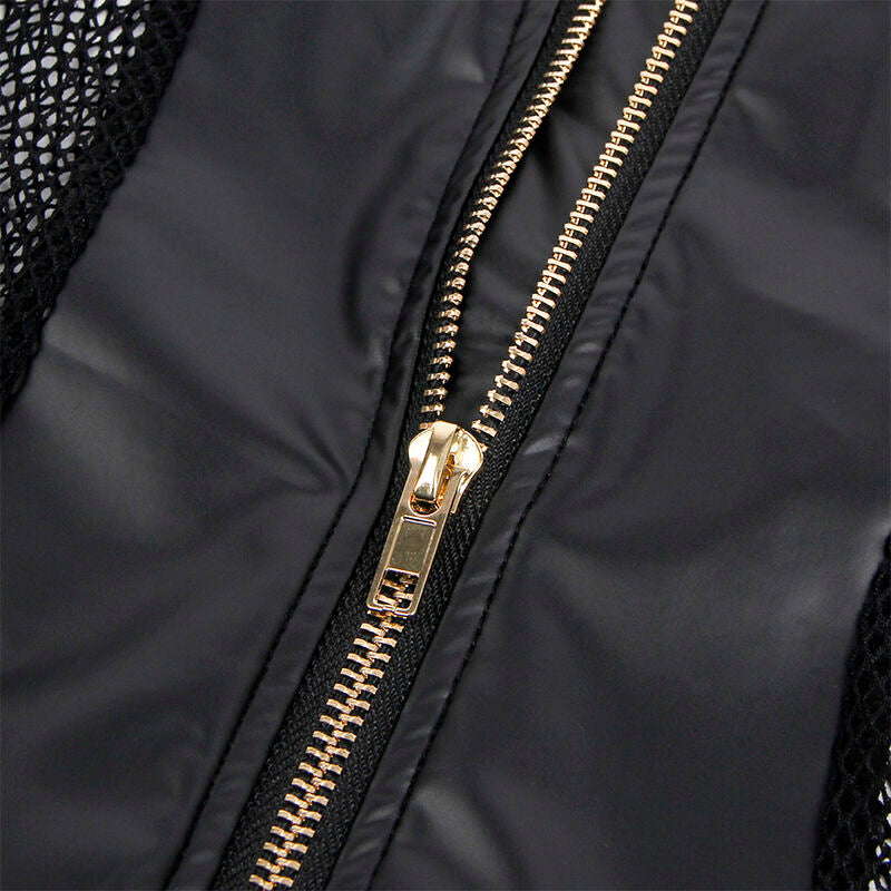 SUBBLIME - 954451 VESTIDO SEXY DE MALLA DE CUERO NEGRO L/XL