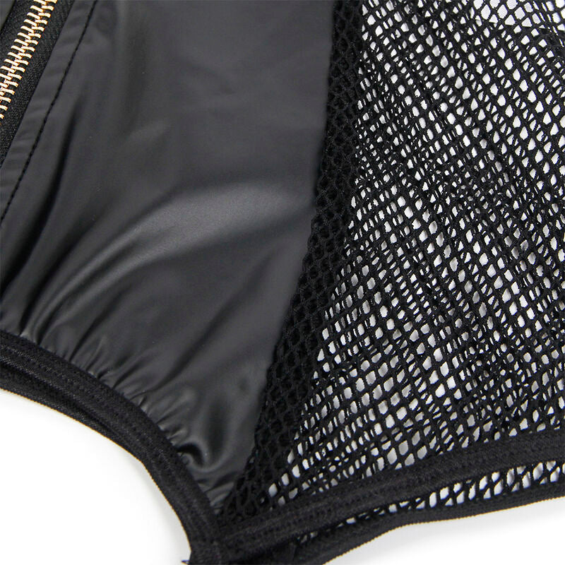 SUBBLIME - 954451 VESTIDO SEXY DE MALLA DE CUERO NEGRO L/XL