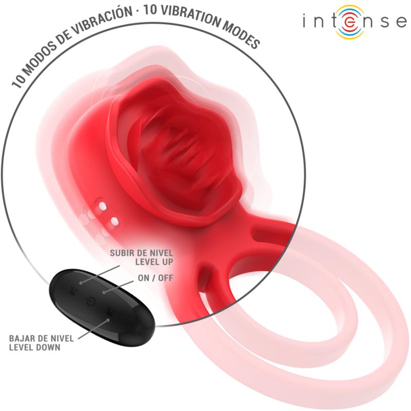 INTENSE - STIMULATEUR GAIL ROSE 10 VIBRATIONS TÉLÉCOMMANDE ROUGE