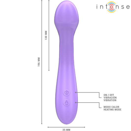 INTENSE - VIBRADOR BECKY 19 CM CALEFACTABLE 7 VIBRACIONES MORADO