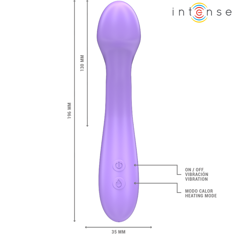 INTENSE - VIBRADOR BECKY 19 CM CALEFACTABLE 7 VIBRACIONES MORADO