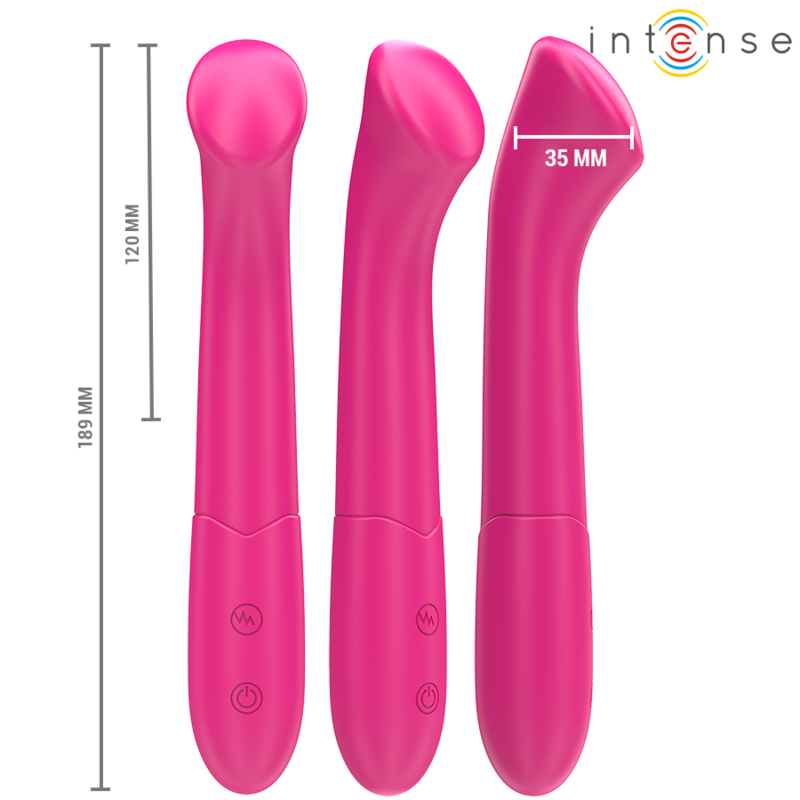 INTENSE - VIBRATEUR PATY 19 CM FLEXIBLE 10 VIBRATIONS MODÈLE 2 ROSE
